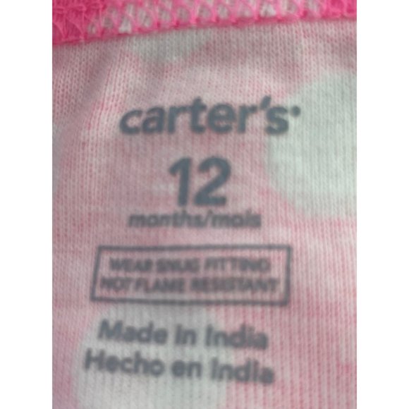 NWOT Carter's Baby Girl's Size 12 Months Hot Pink & White Polka Dot T-Shirt - Picture 3 of 5